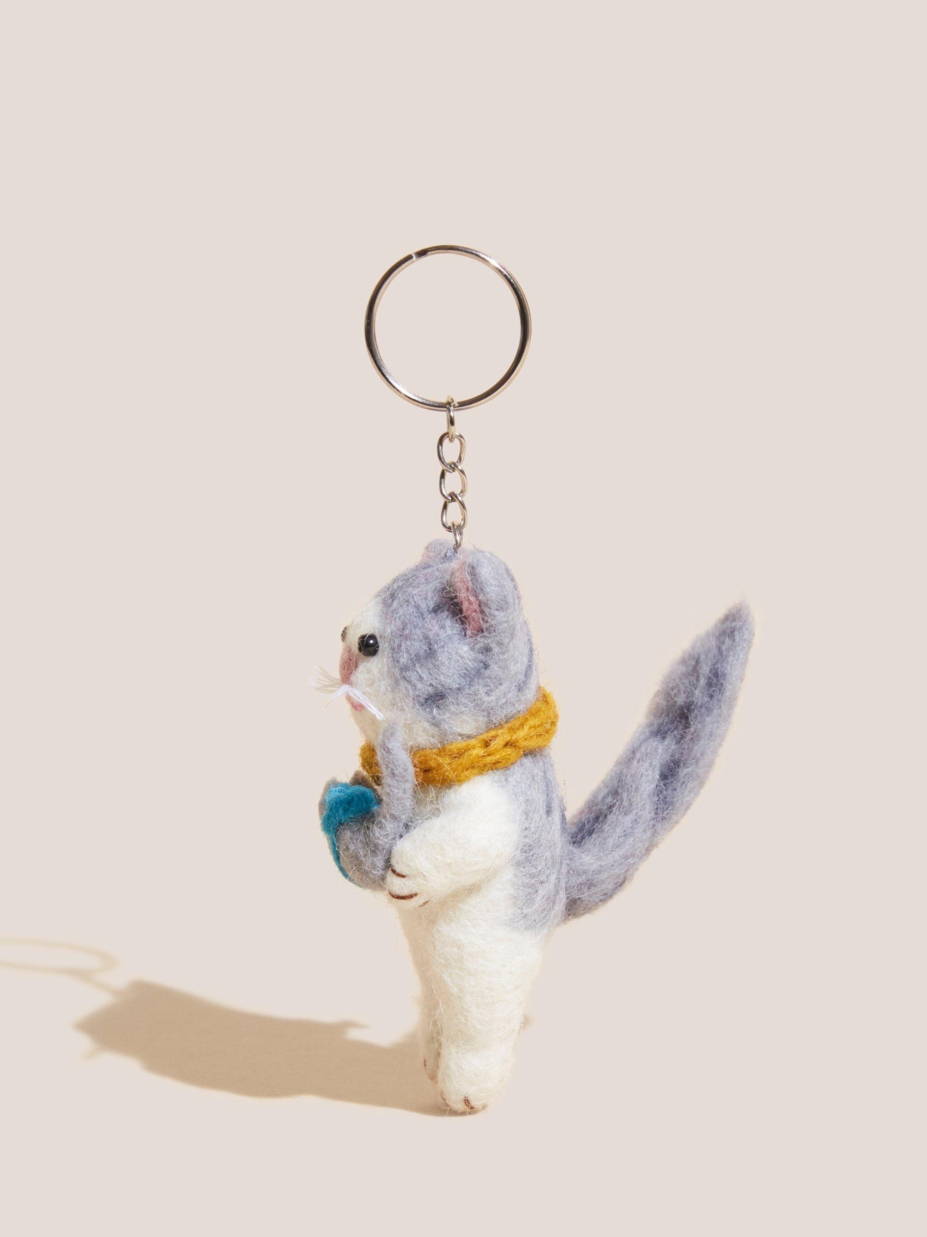 Kiki Cat Keyring in NAT MLT - FLAT DETAIL