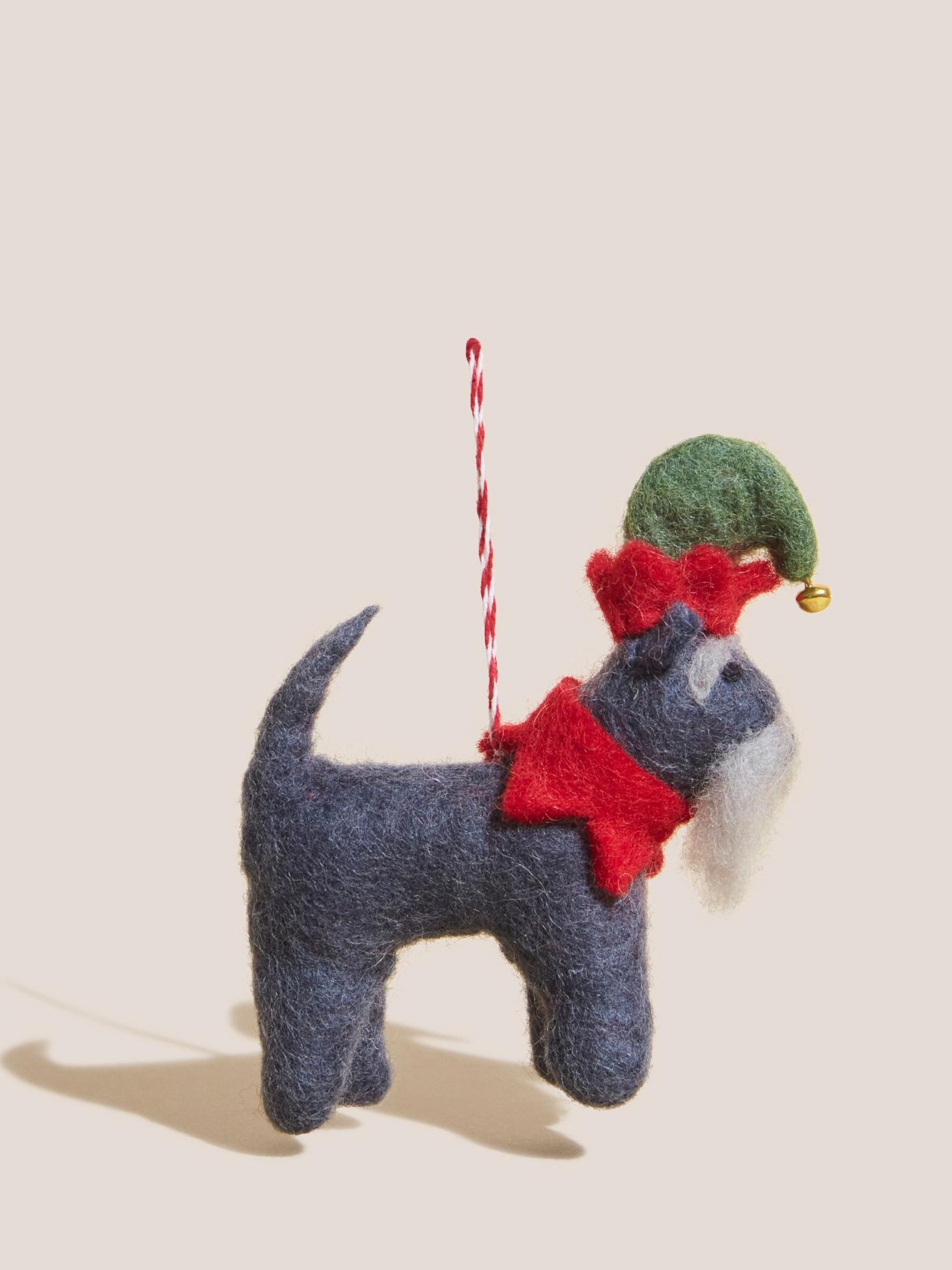 Schnauzer Dog Decoration in GREY MLT - FLAT FRONT