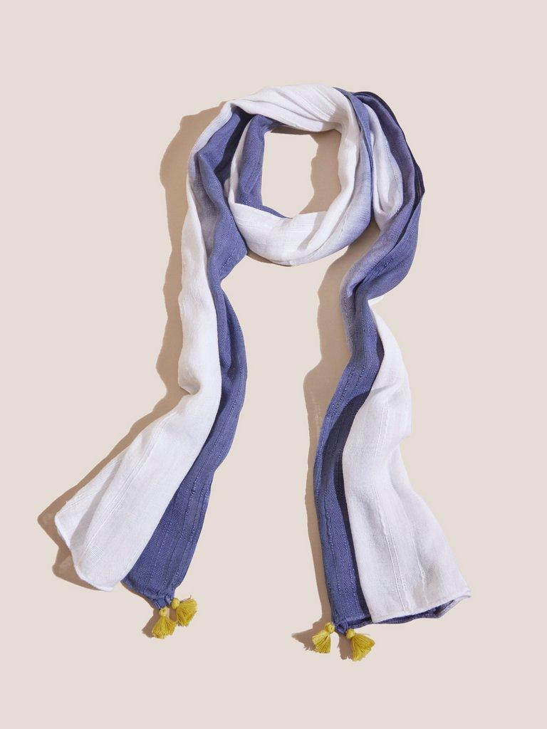 Textured Cotton Scarf in WHITE MLT - FLAT BACK