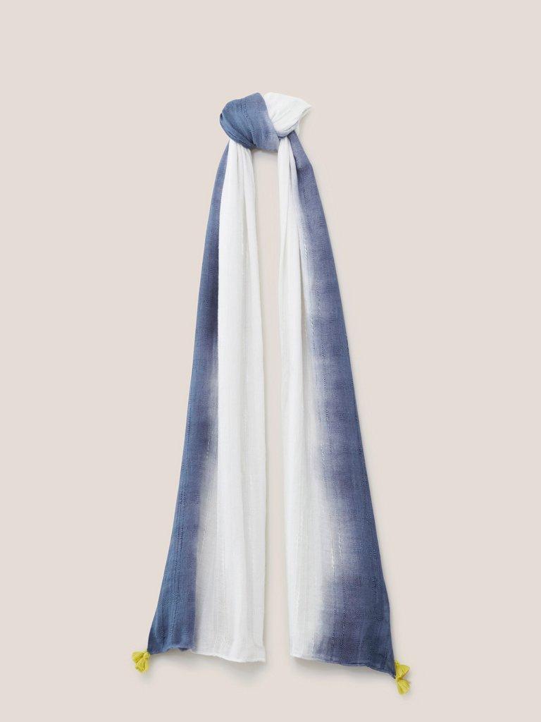 Textured Cotton Scarf in WHITE MLT - FLAT FRONT
