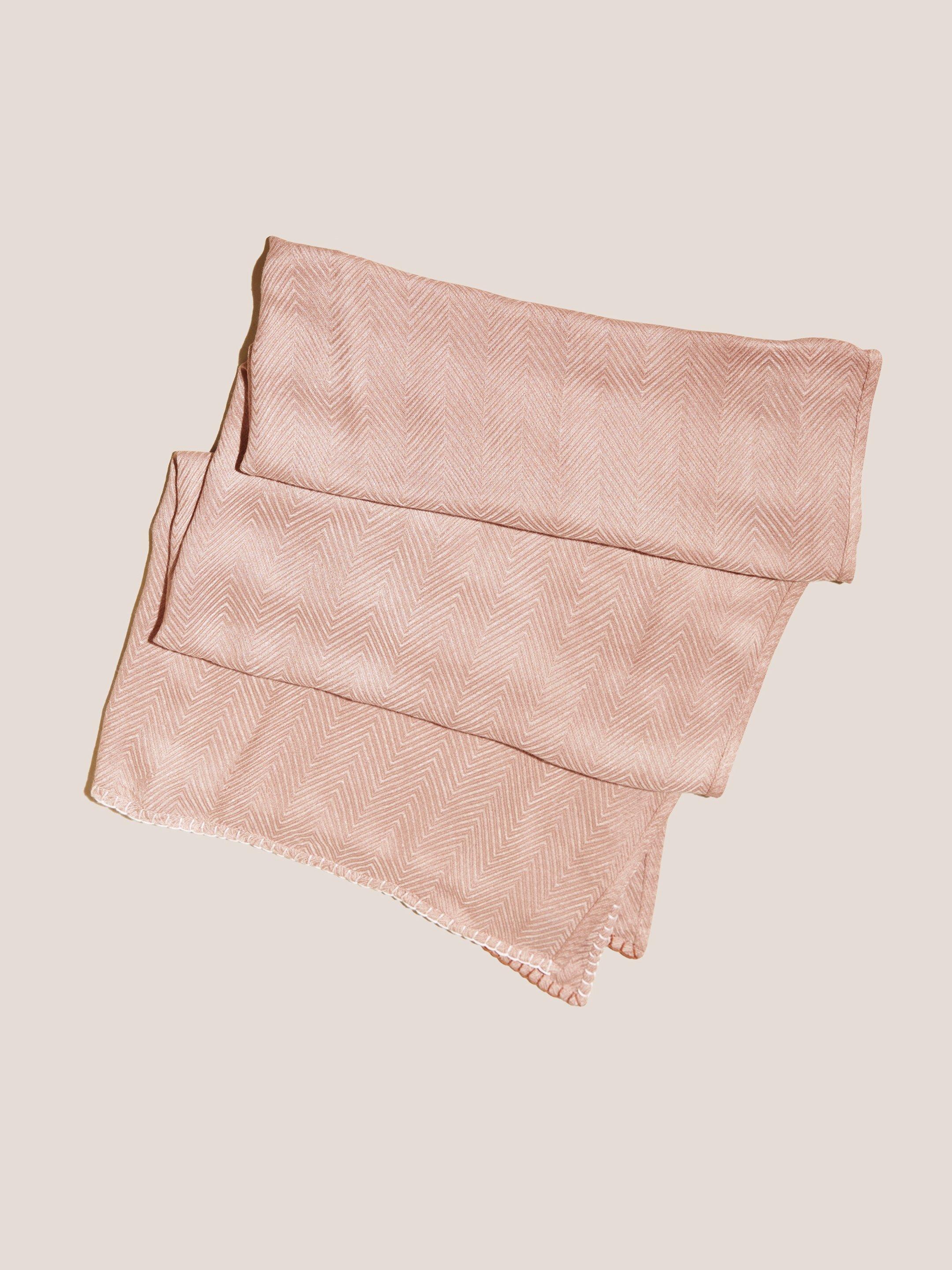 Chevron Textured Bamboo Scarf in DUS PINK - FLAT BACK