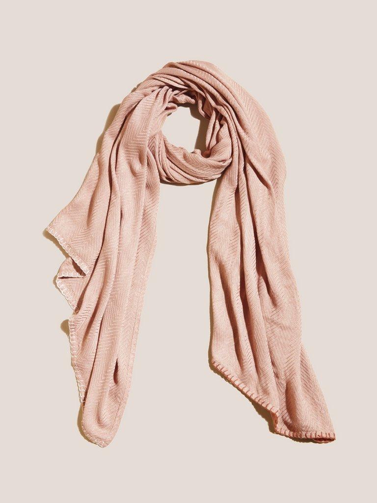 Chevron Textured Bamboo Scarf in DUSTY PINK