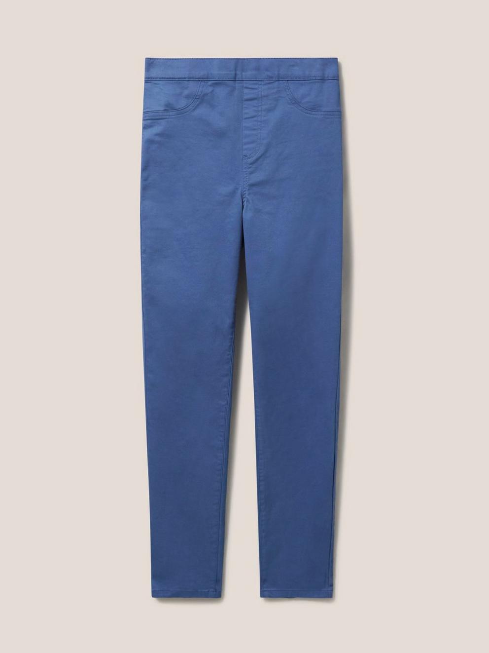 Janey Skinny Leg Jegging in MID BLUE - FLAT FRONT