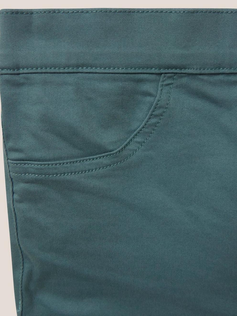 Janey Skinny Leg Jegging in MID TEAL - FLAT DETAIL