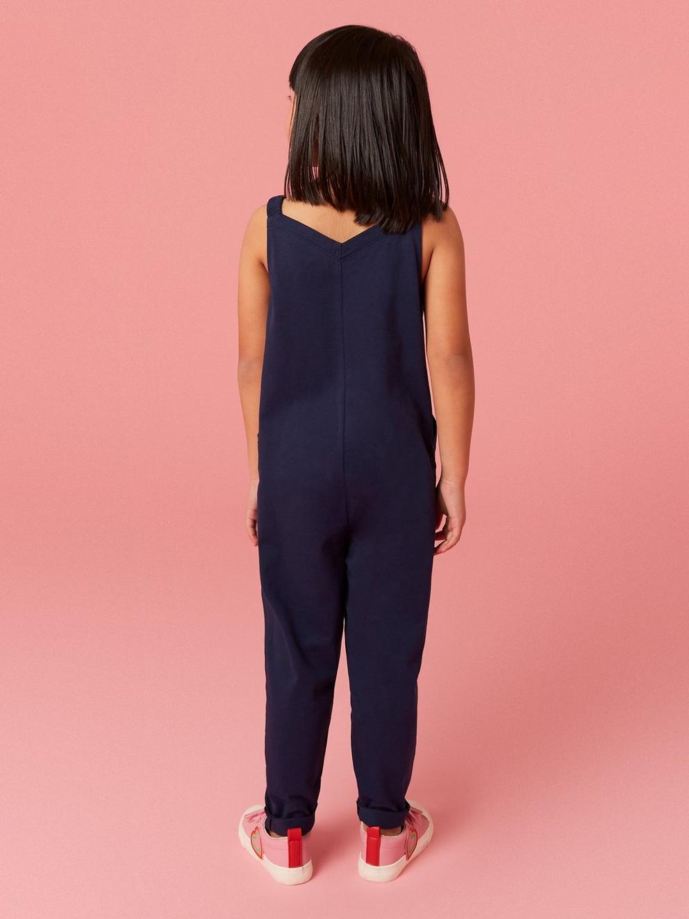 Mini Me Selina Jumpsuit in DARK NAVY - MODEL BACK