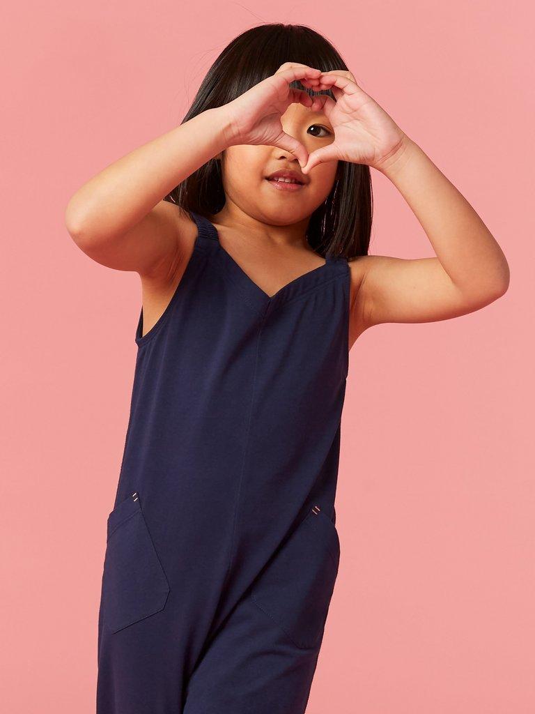 Mini Me Selina Jumpsuit in DARK NAVY - MODEL FRONT