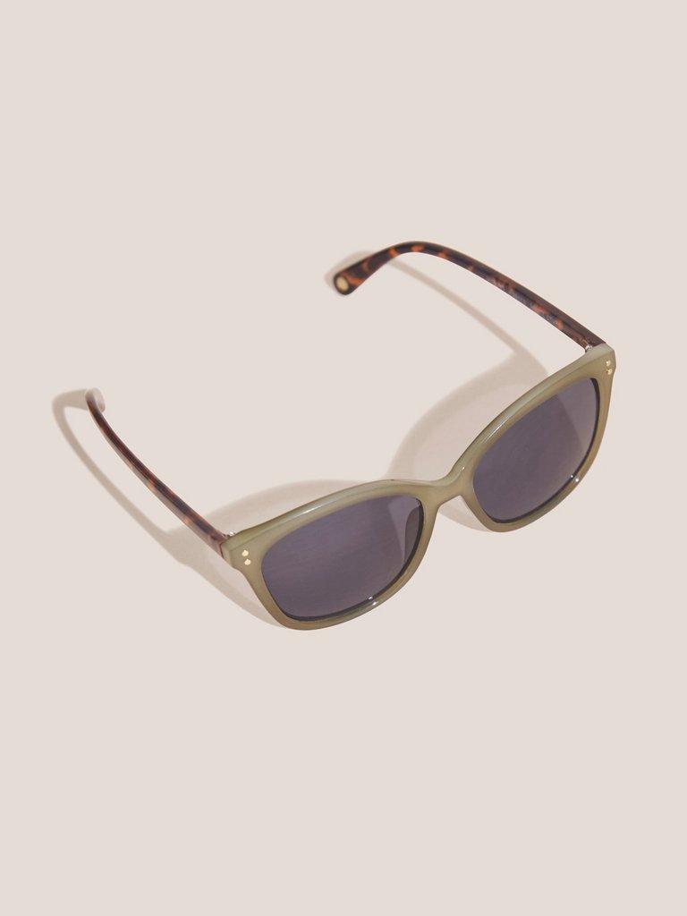 Soft Cateye Sunglasses in DUS GREEN - FLAT DETAIL