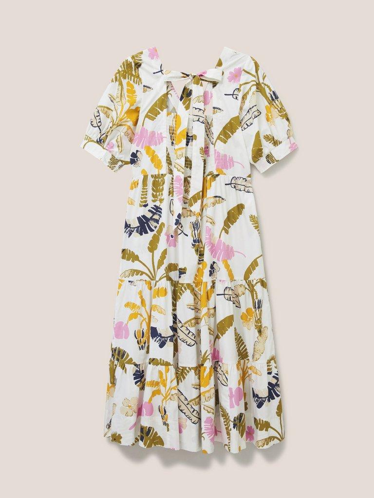 Jolene Cotton Midi Dress in WHITE MLT - FLAT BACK