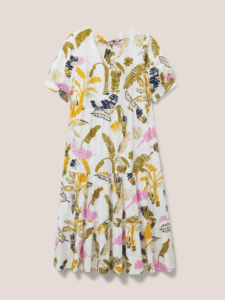Jolene Cotton Midi Dress in WHITE MLT - FLAT FRONT