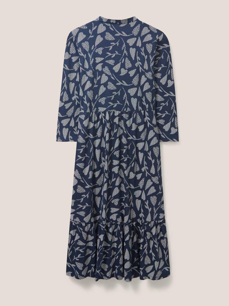 Naya Jersey Midi Dress in NAVY MULTI - FLAT BACK