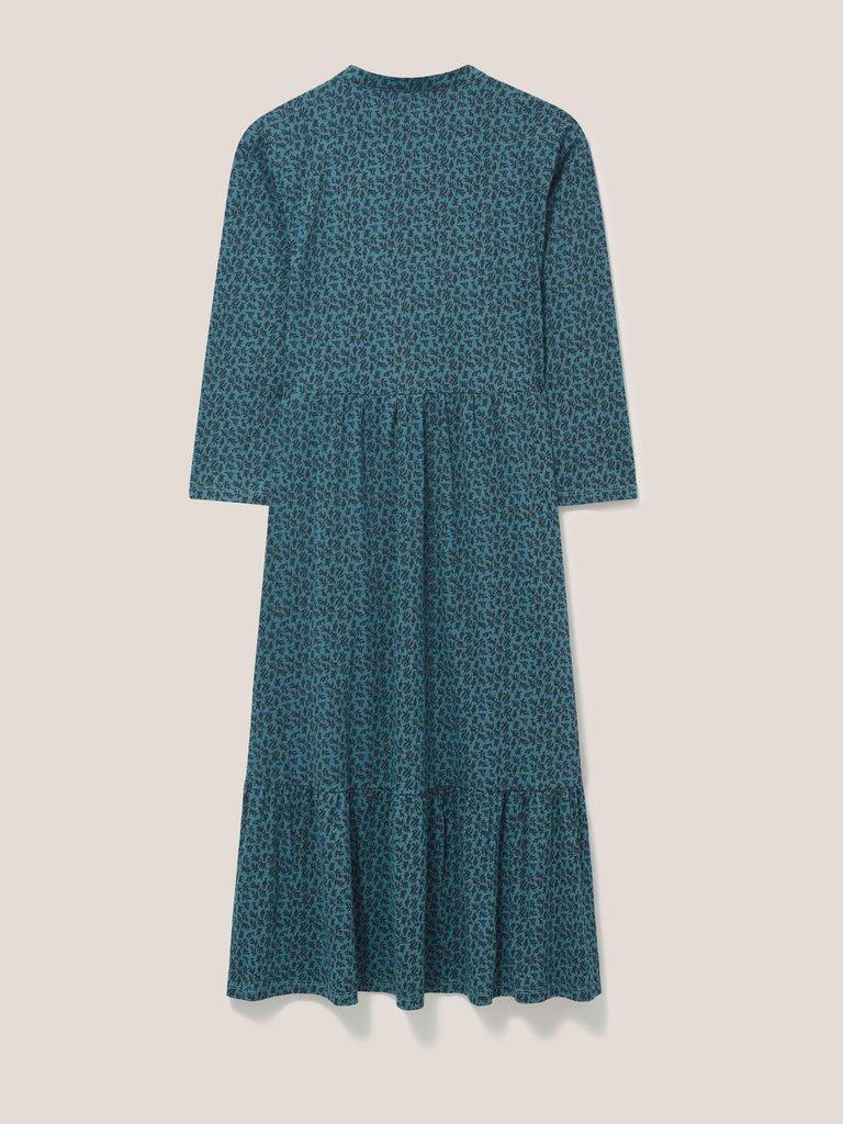 Naya Jersey Midi Dress in TEAL MLT - FLAT BACK