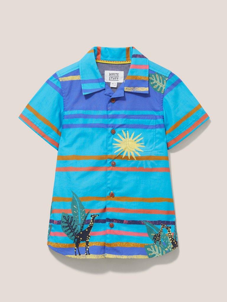 Giraffe Stripe SS Shirt in BLUE MLT - FLAT FRONT