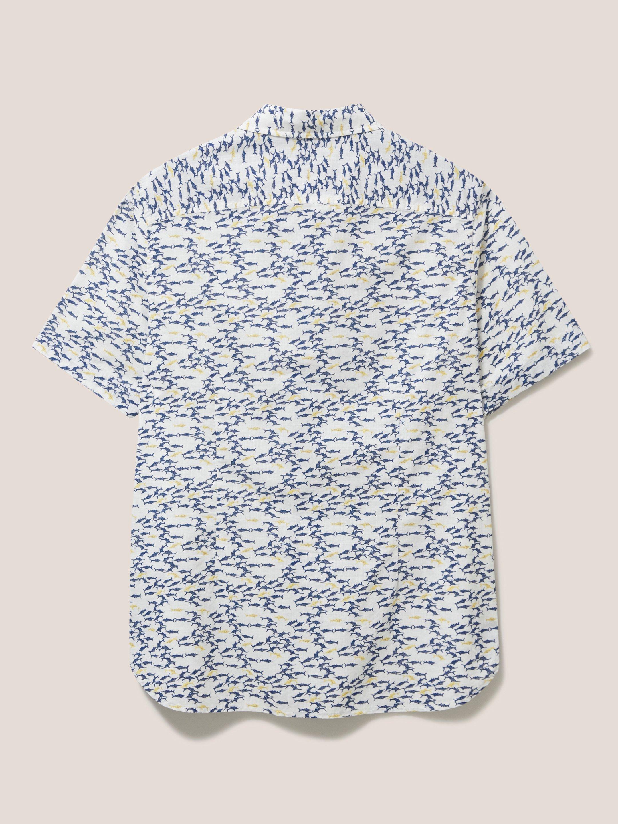 Shark Printed Shirt in WHITE MLT - FLAT BACK