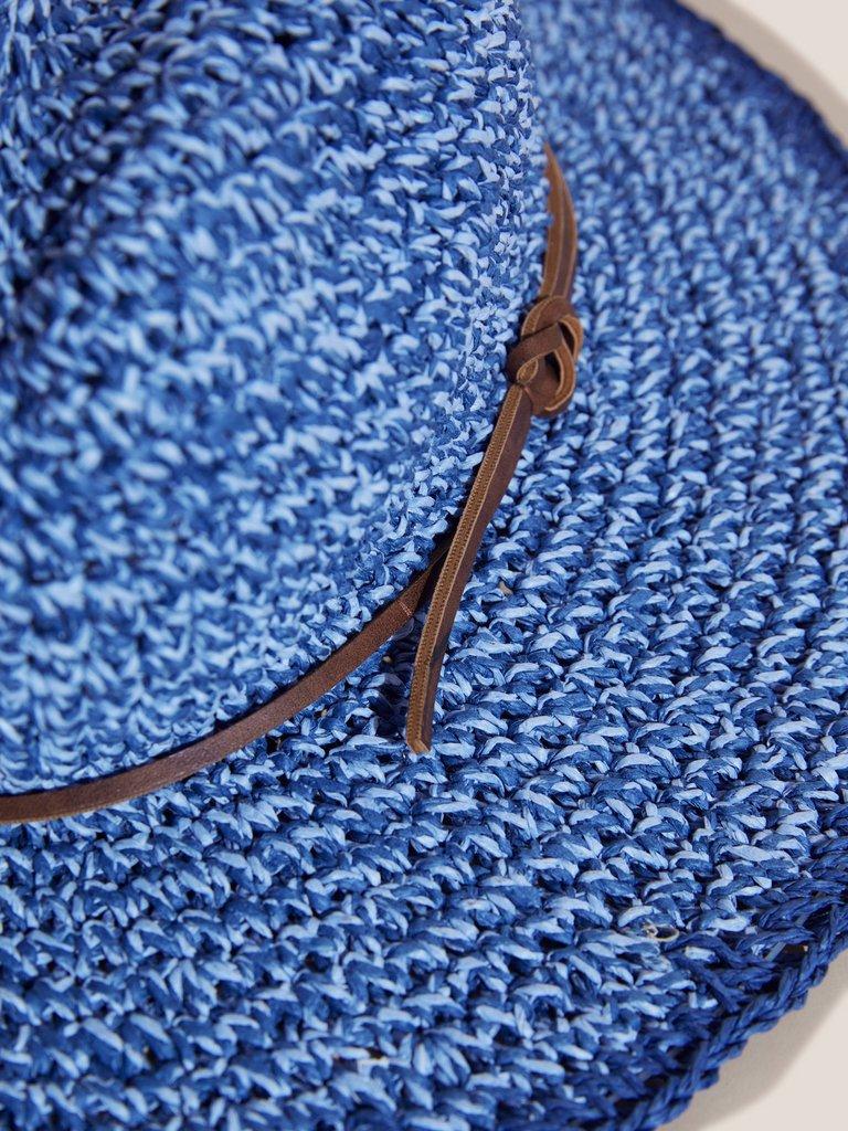 Summer Fedora in MID BLUE - FLAT DETAIL