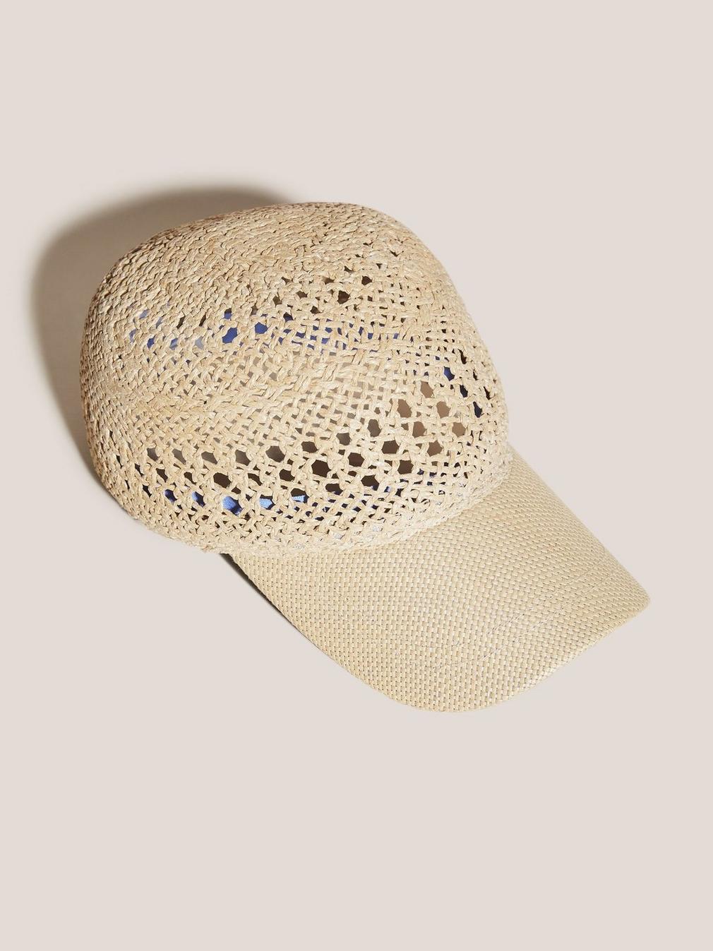 Woven Baseball Cap in LGT NAT - FLAT FRONT