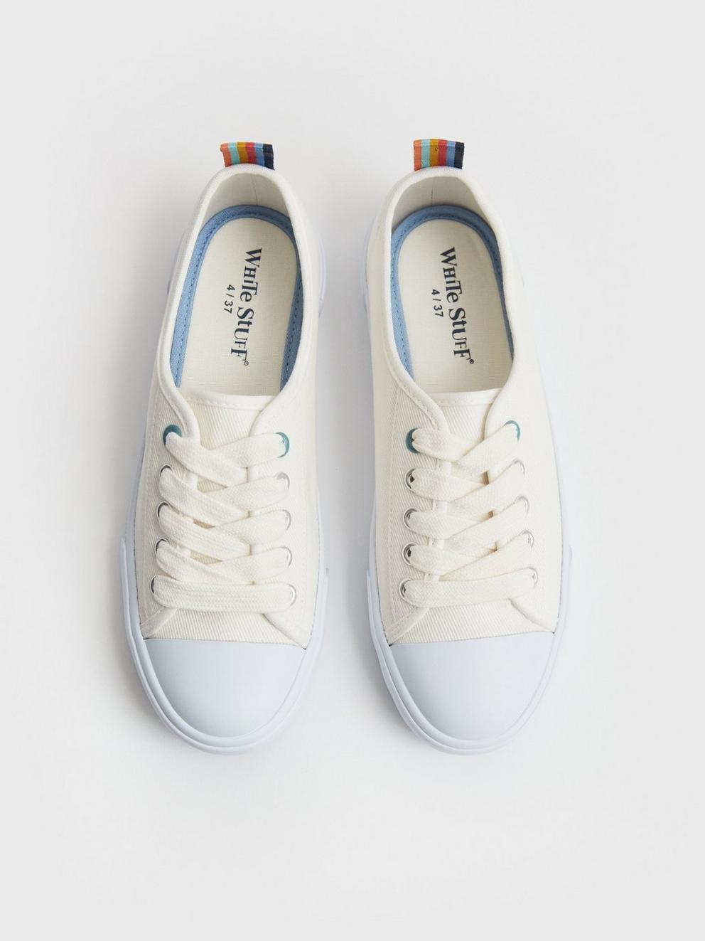 Piper Plimsolls in NAT WHITE - FLAT DETAIL