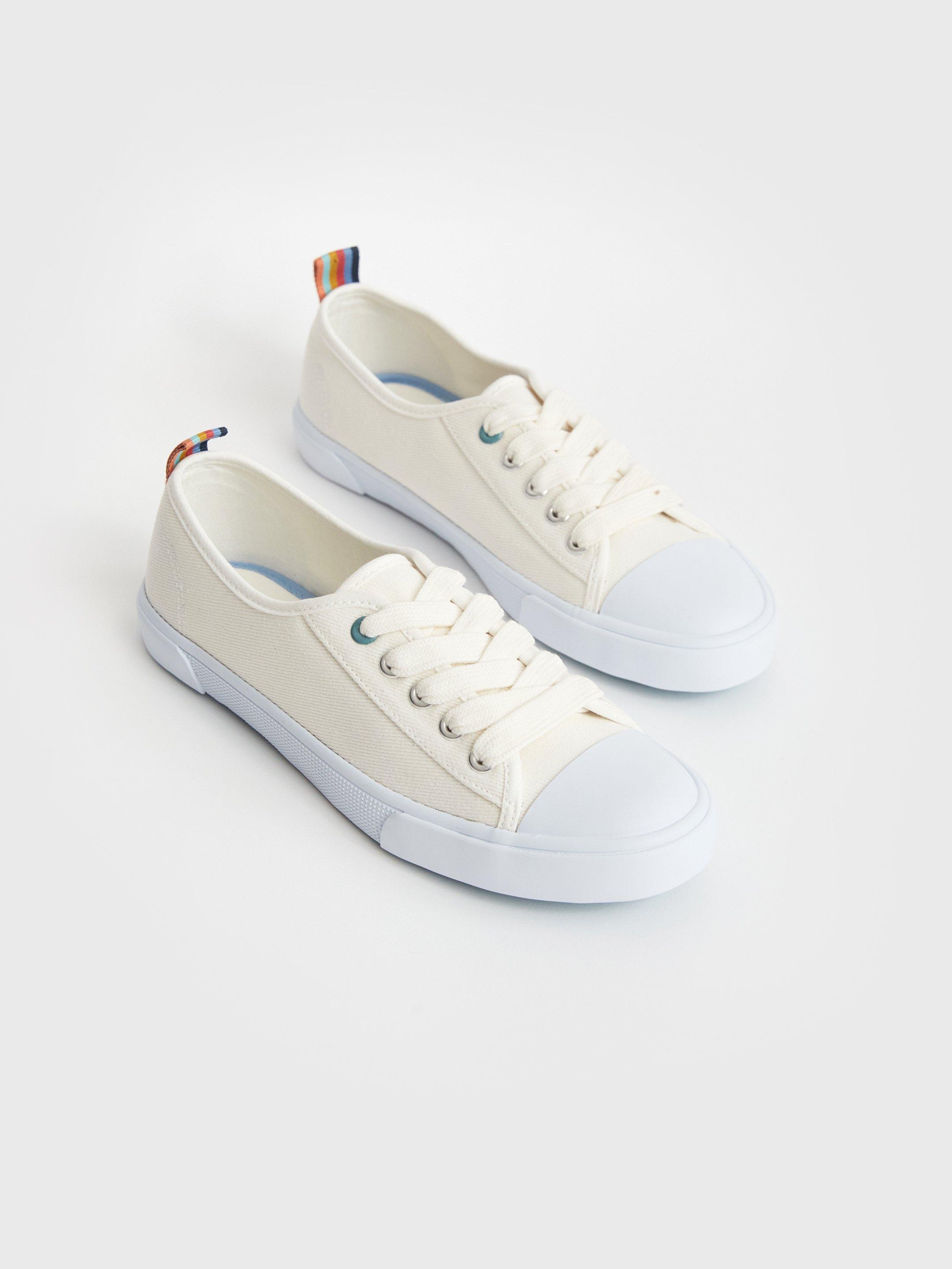 Piper Plimsolls in NAT WHITE - FLAT FRONT