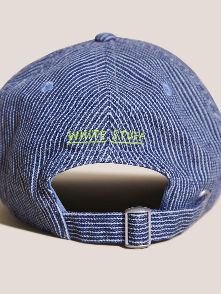 Cotton Casual Baseball Cap in BLUE MLT - FLAT DETAIL