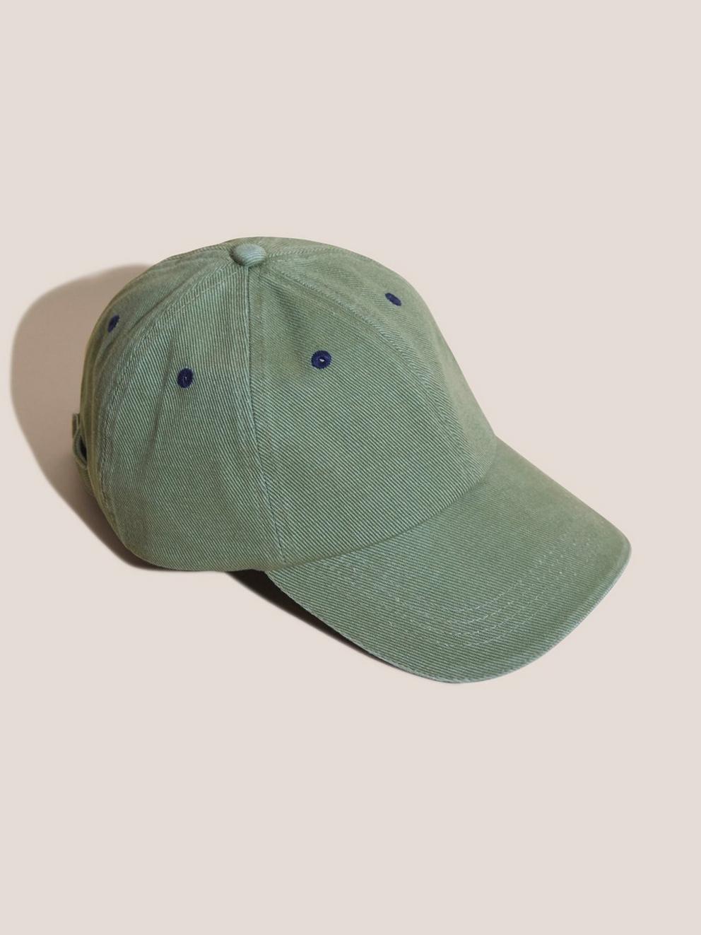 Cotton Casual Baseball Cap in KHAKI GRN - MODEL FRONT