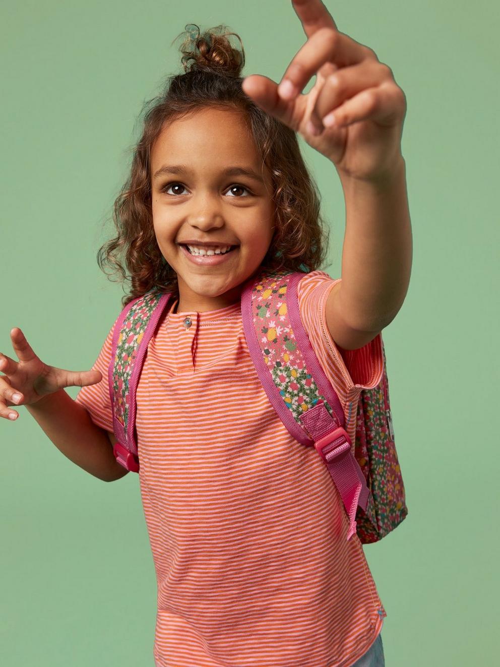 Girls Backpack in PINK MLT - MODEL BACK
