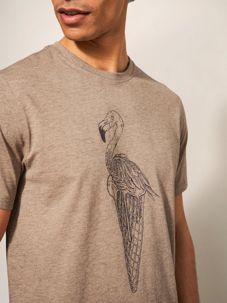 Ice Cream Flamingo Graphic Tee in MID PINK - MODEL DETAIL