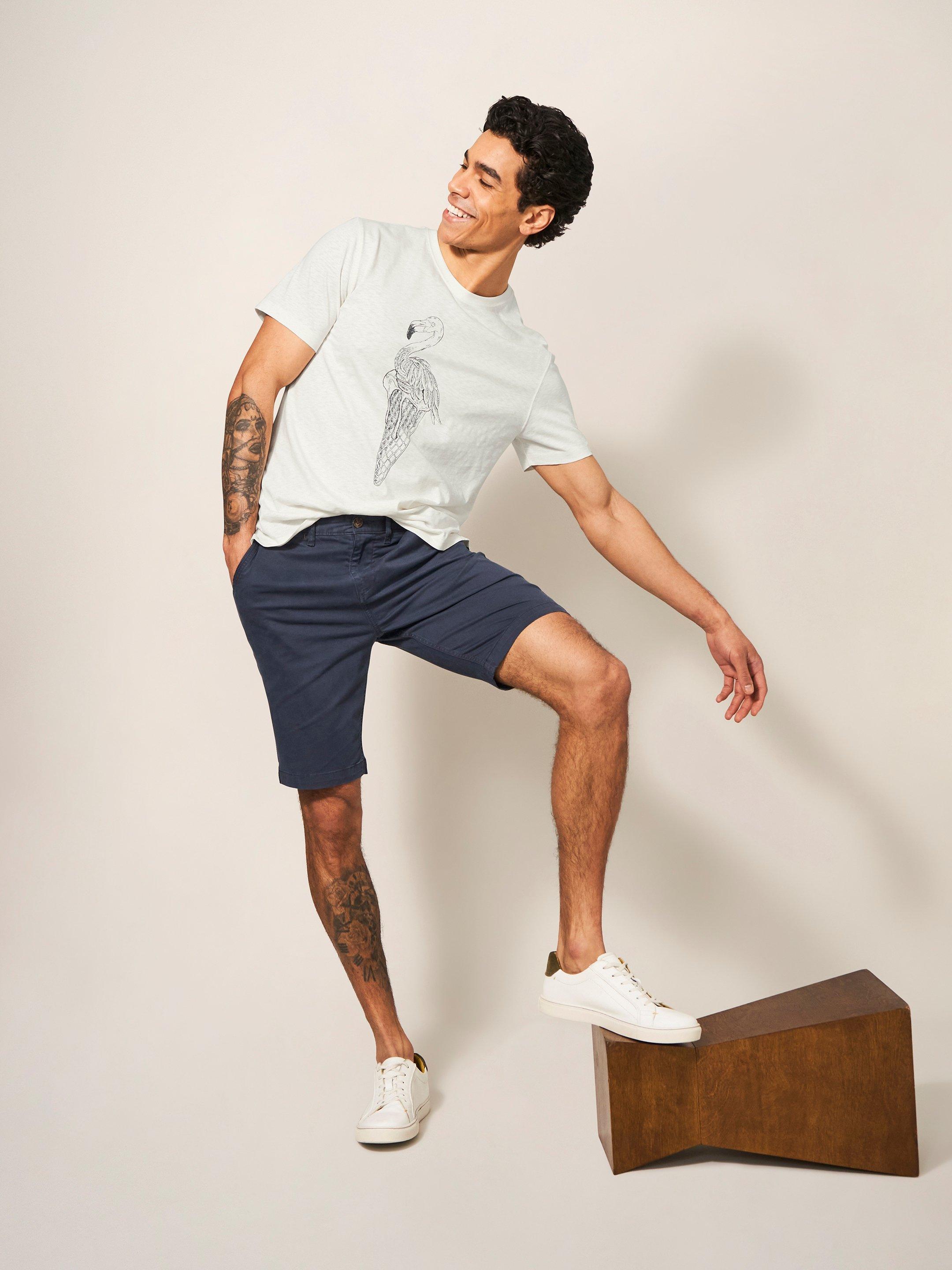 Ice Cream Flamingo Graphic Tee in NAT WHITE - LIFESTYLE