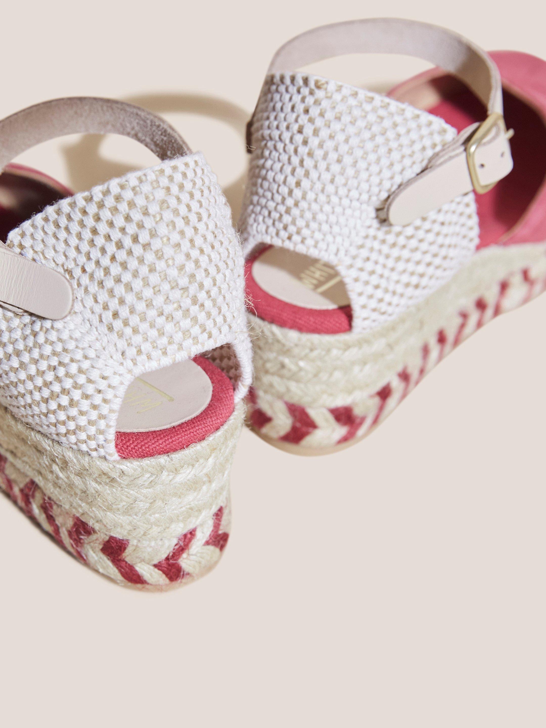 Espadrille Suede Closed Wedge in PINK MLT - FLAT DETAIL