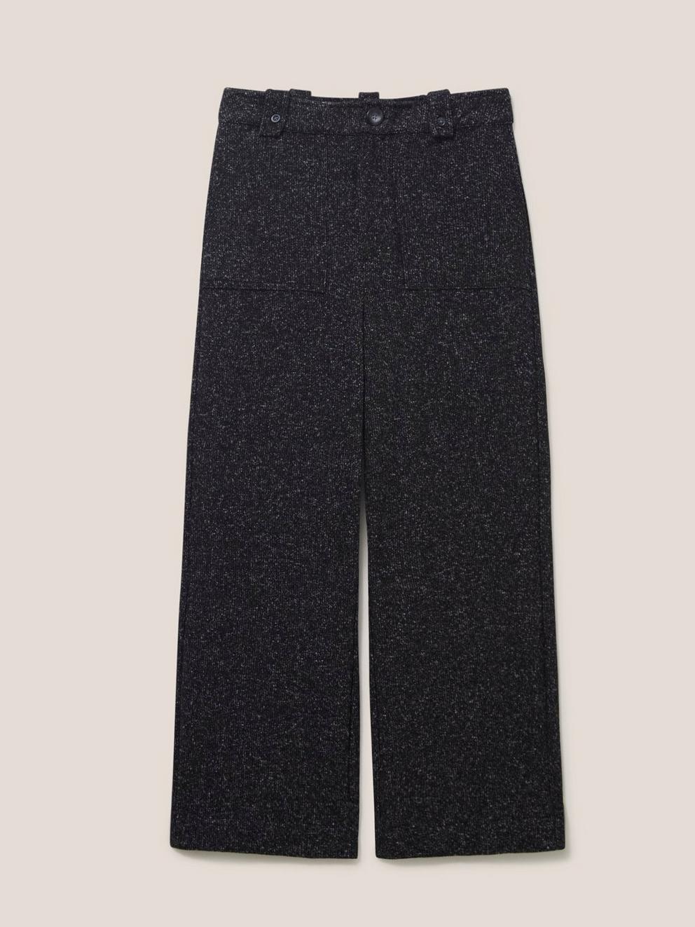 Belle Tweedy Trousers in CHARC GREY - FLAT FRONT