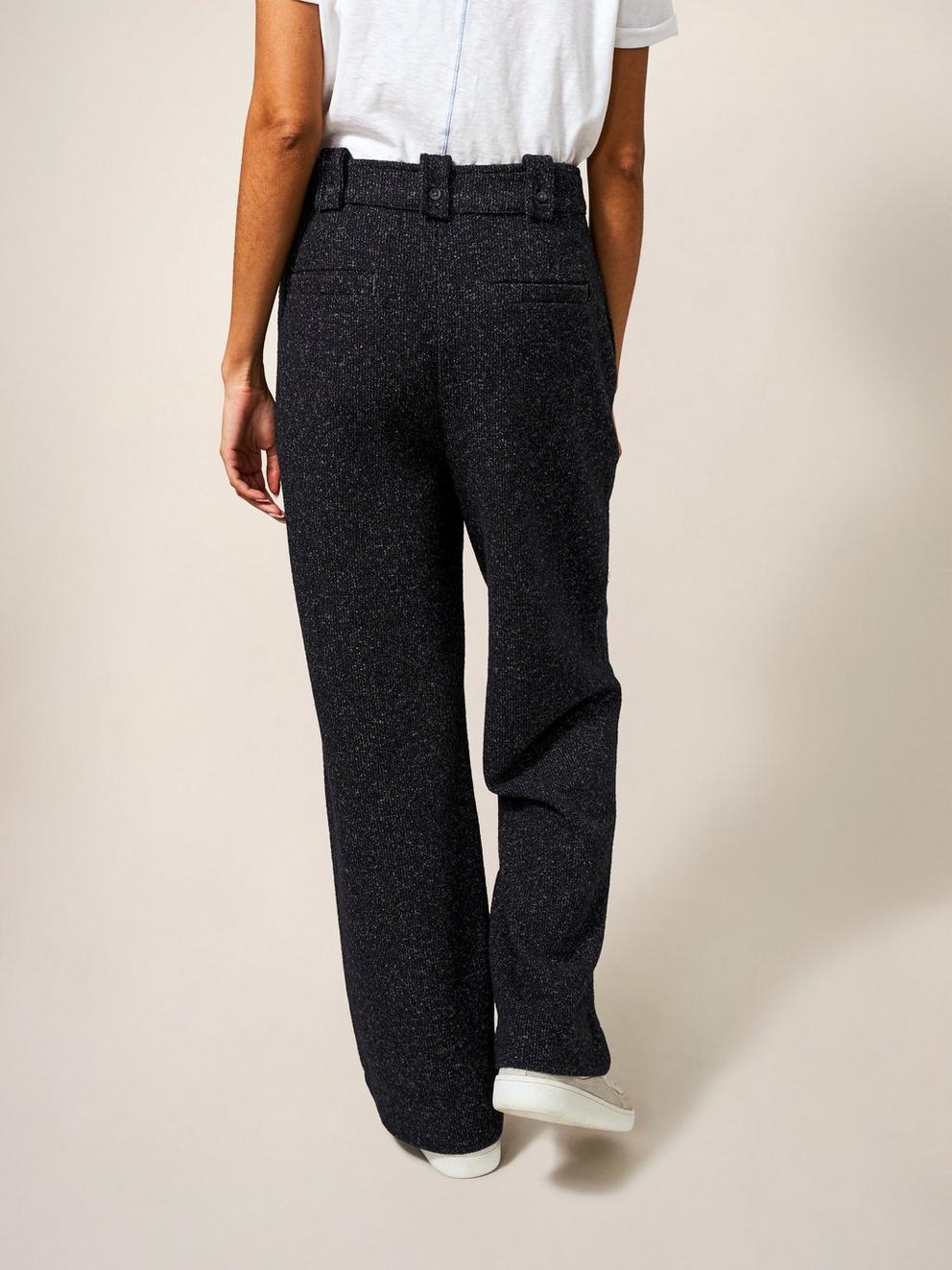 Belle Tweedy Trousers in CHARC GREY - MODEL BACK