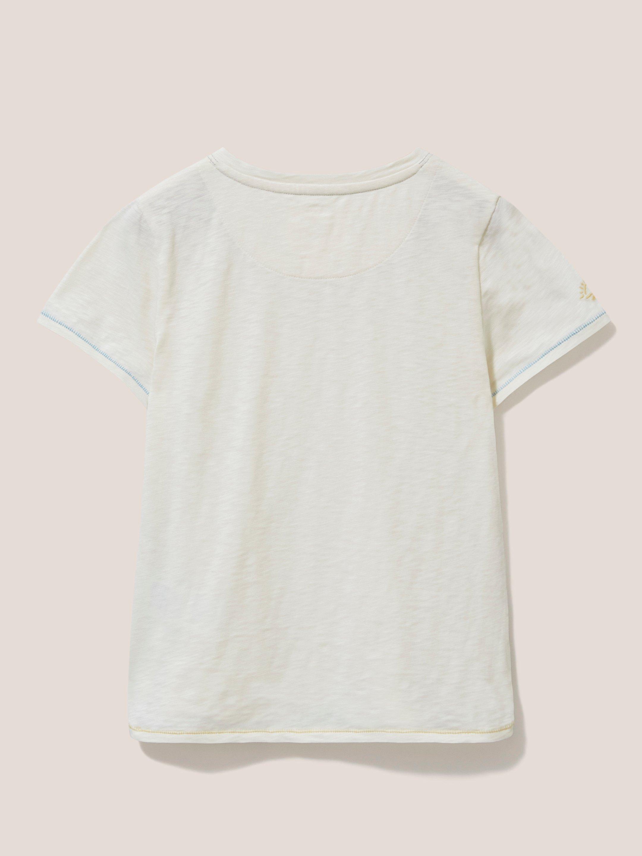 Casey Plain SS T Shirt in NAT WHITE - FLAT BACK