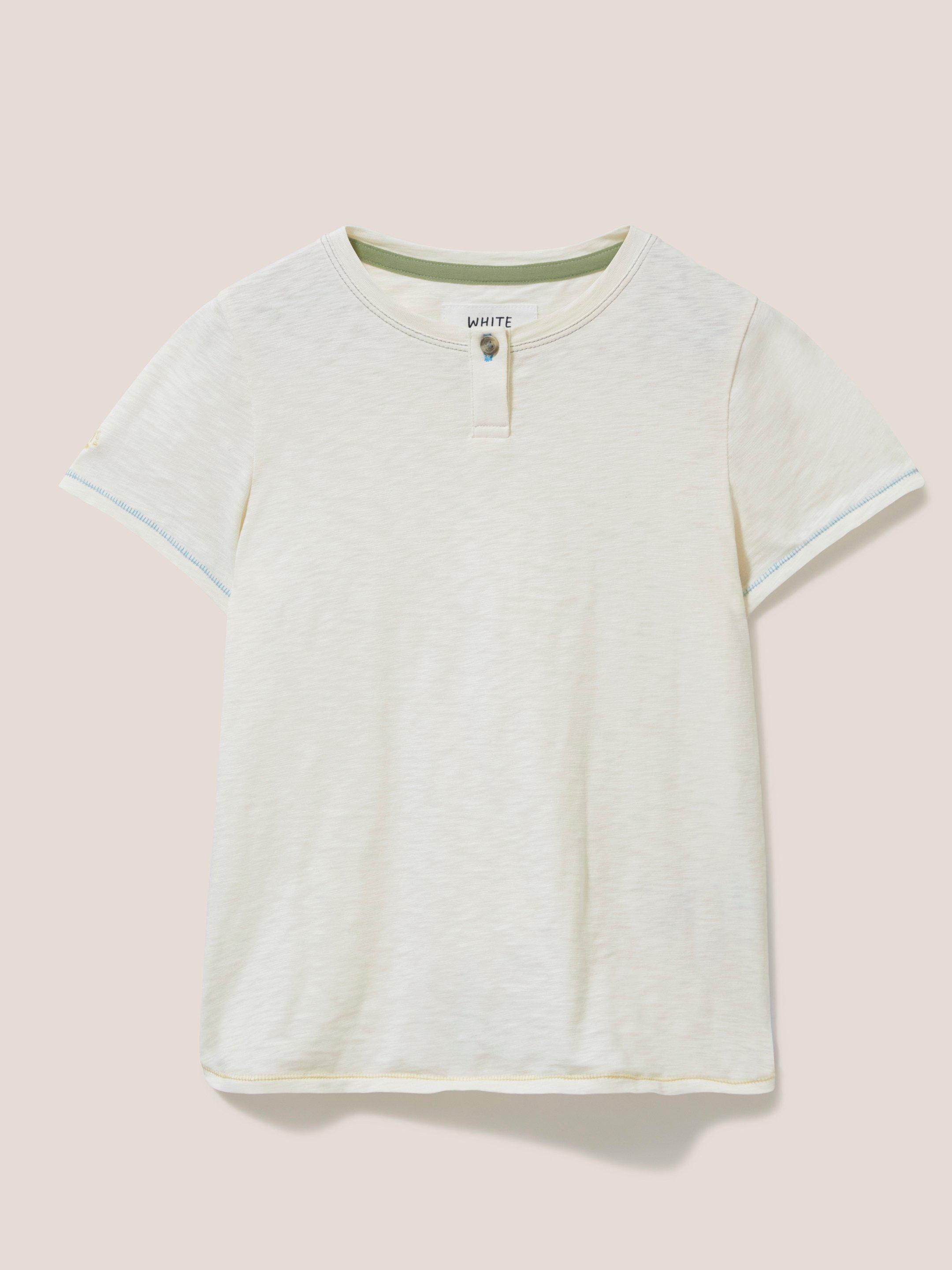 Casey Plain SS T Shirt in NAT WHITE - FLAT FRONT