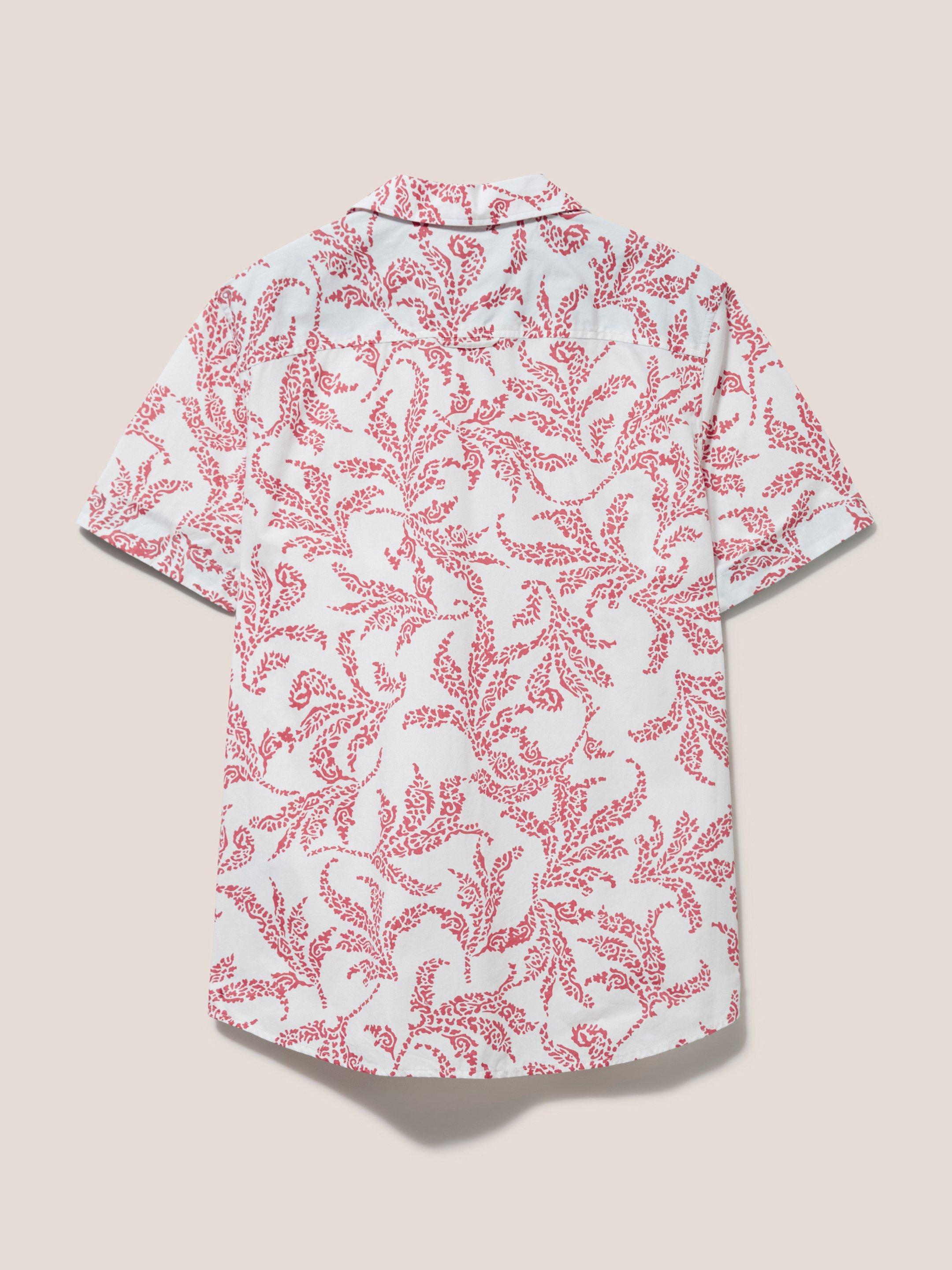 Paisley Leaf Printed Shirt in WHITE MLT - FLAT BACK