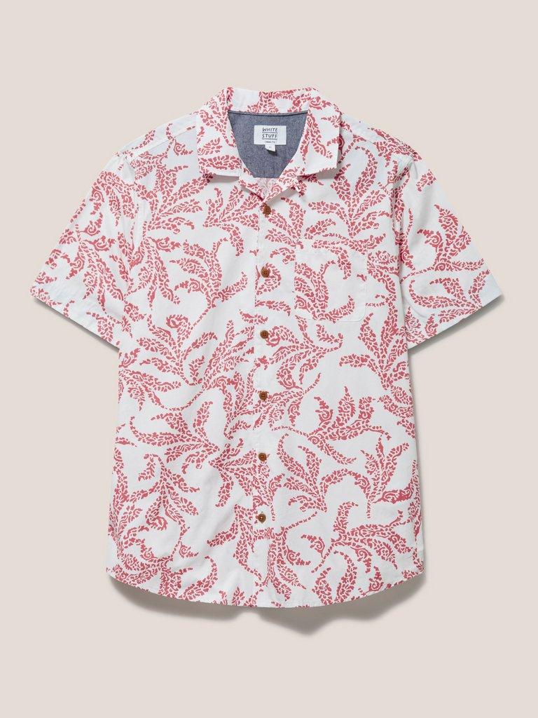 Paisley Leaf Printed Shirt in WHITE MLT - FLAT FRONT