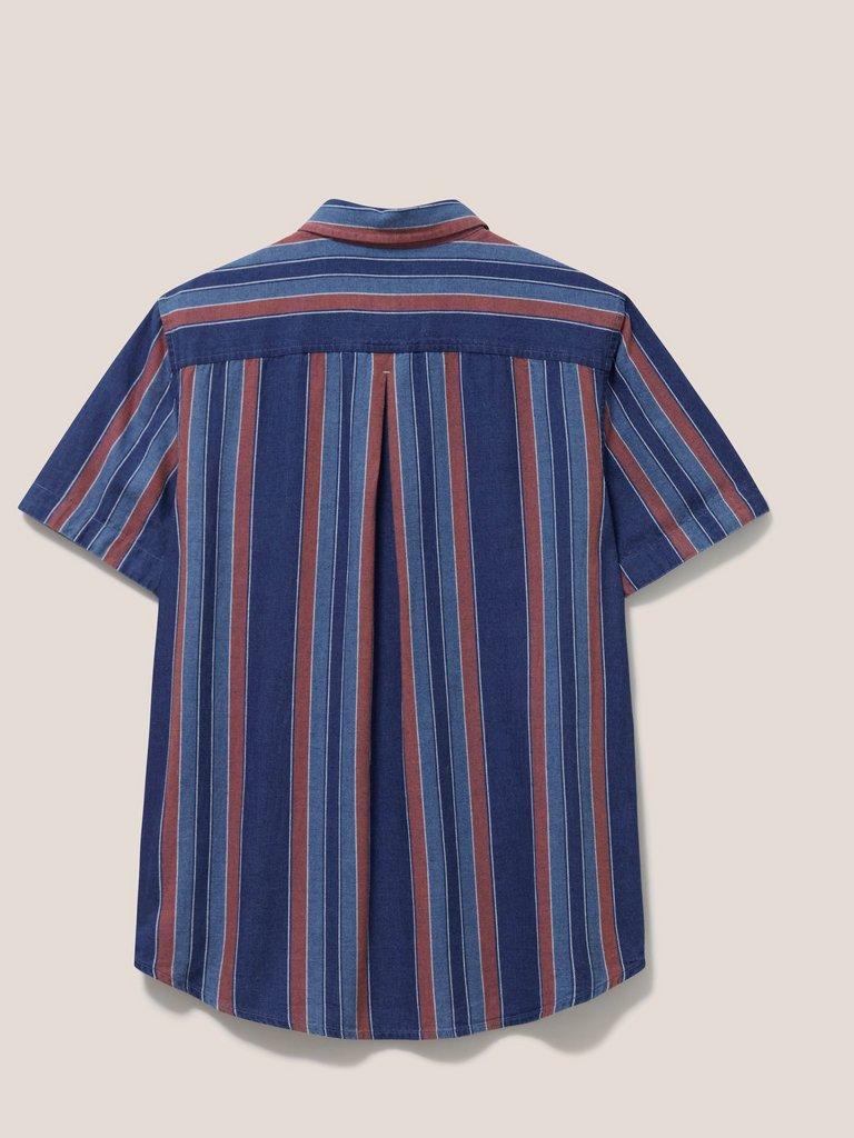 Indigo Striped Shirt in INDIGO BLE - FLAT BACK