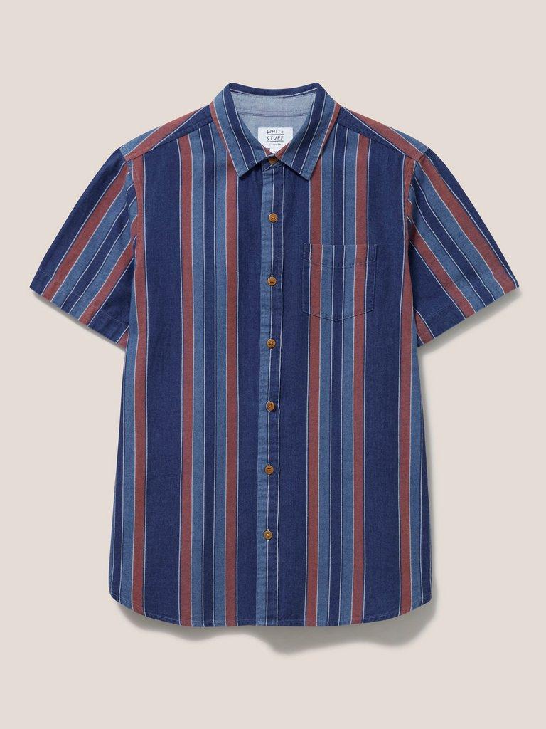 Indigo Striped Shirt in INDIGO BLE - FLAT FRONT