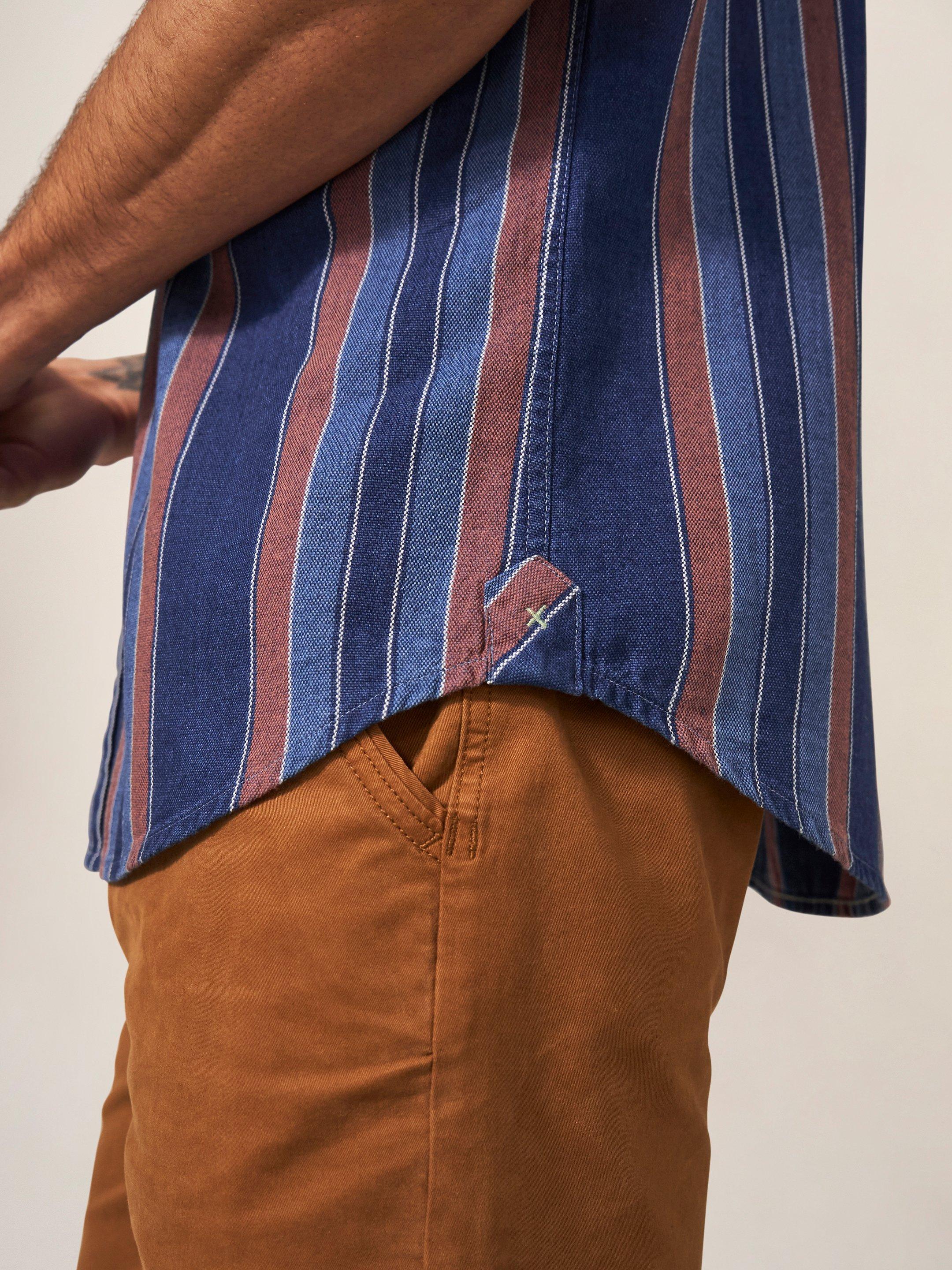 Indigo Striped Shirt in INDIGO BLE - MODEL DETAIL