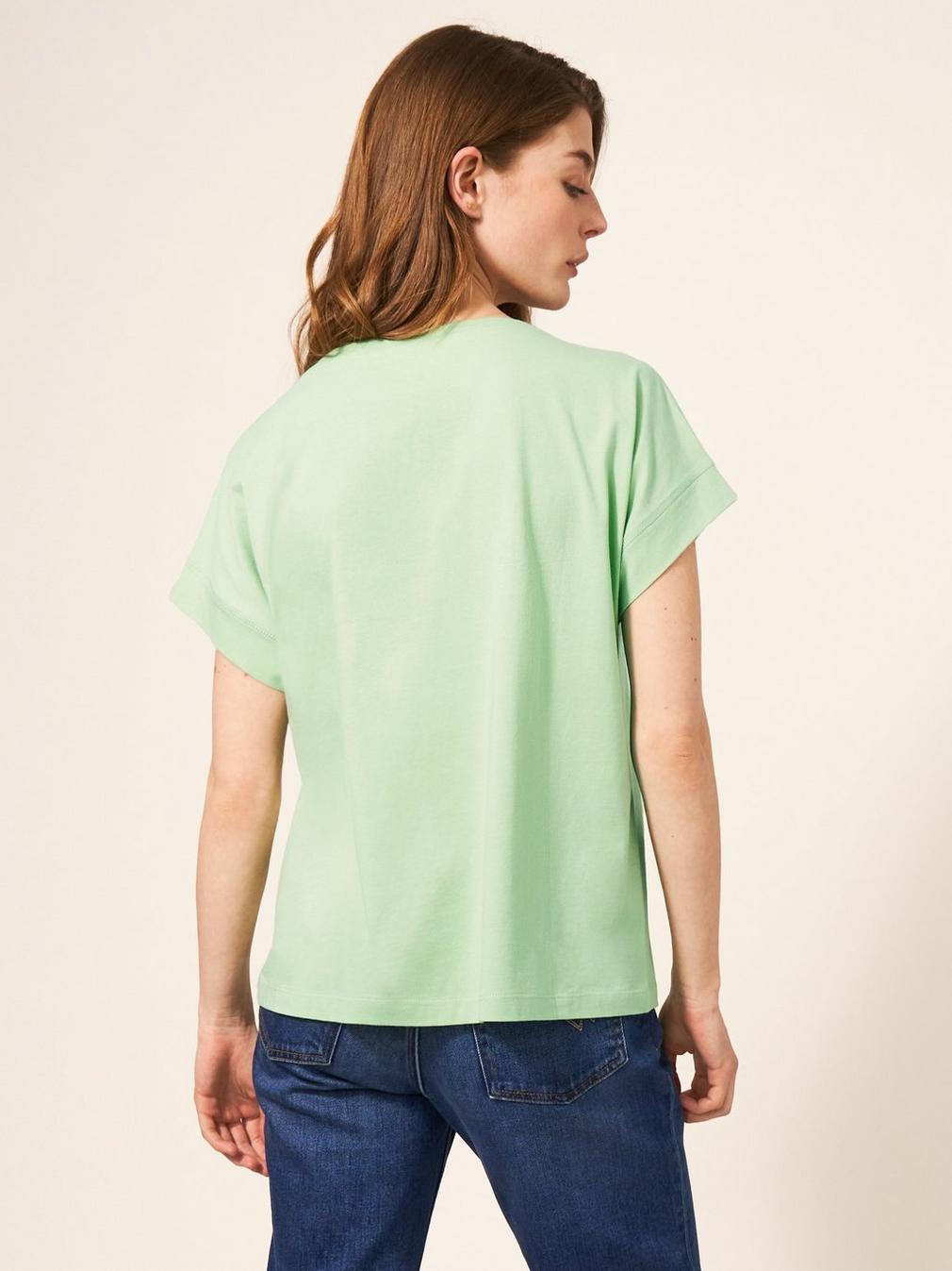 Urban Tee in MID GREEN - MODEL BACK