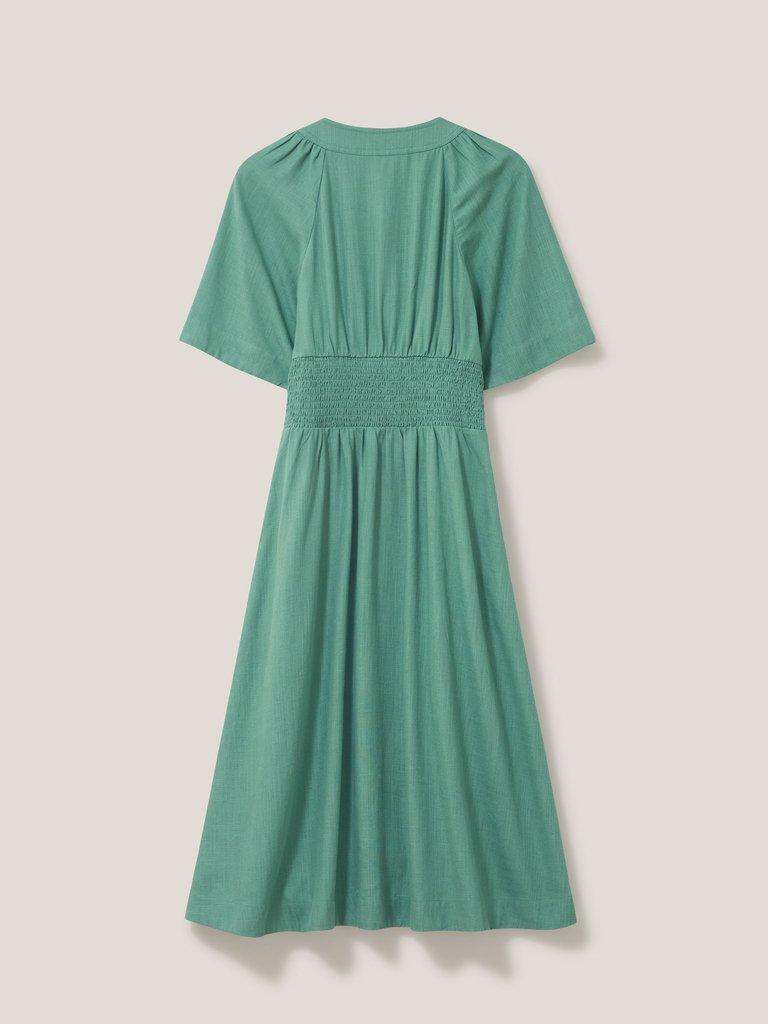 Izzie Dress in MID GREEN - FLAT BACK