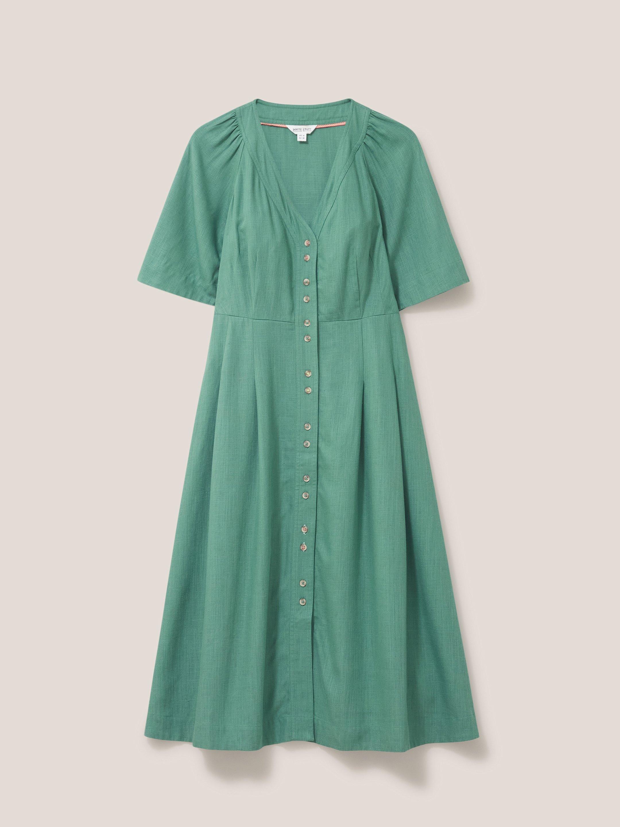 Izzie Dress in MID GREEN - FLAT FRONT