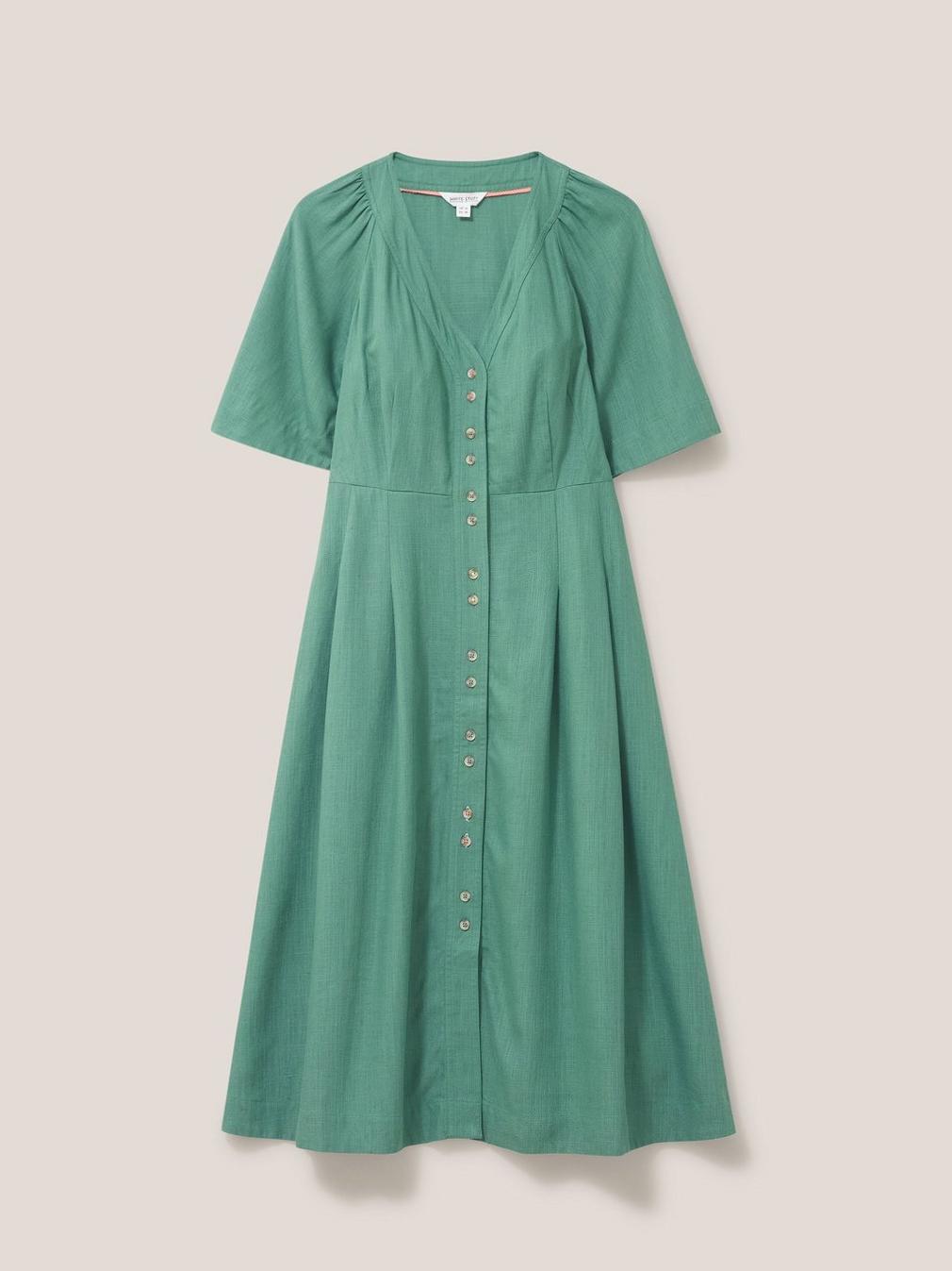 Izzie Dress in MID GREEN - FLAT FRONT