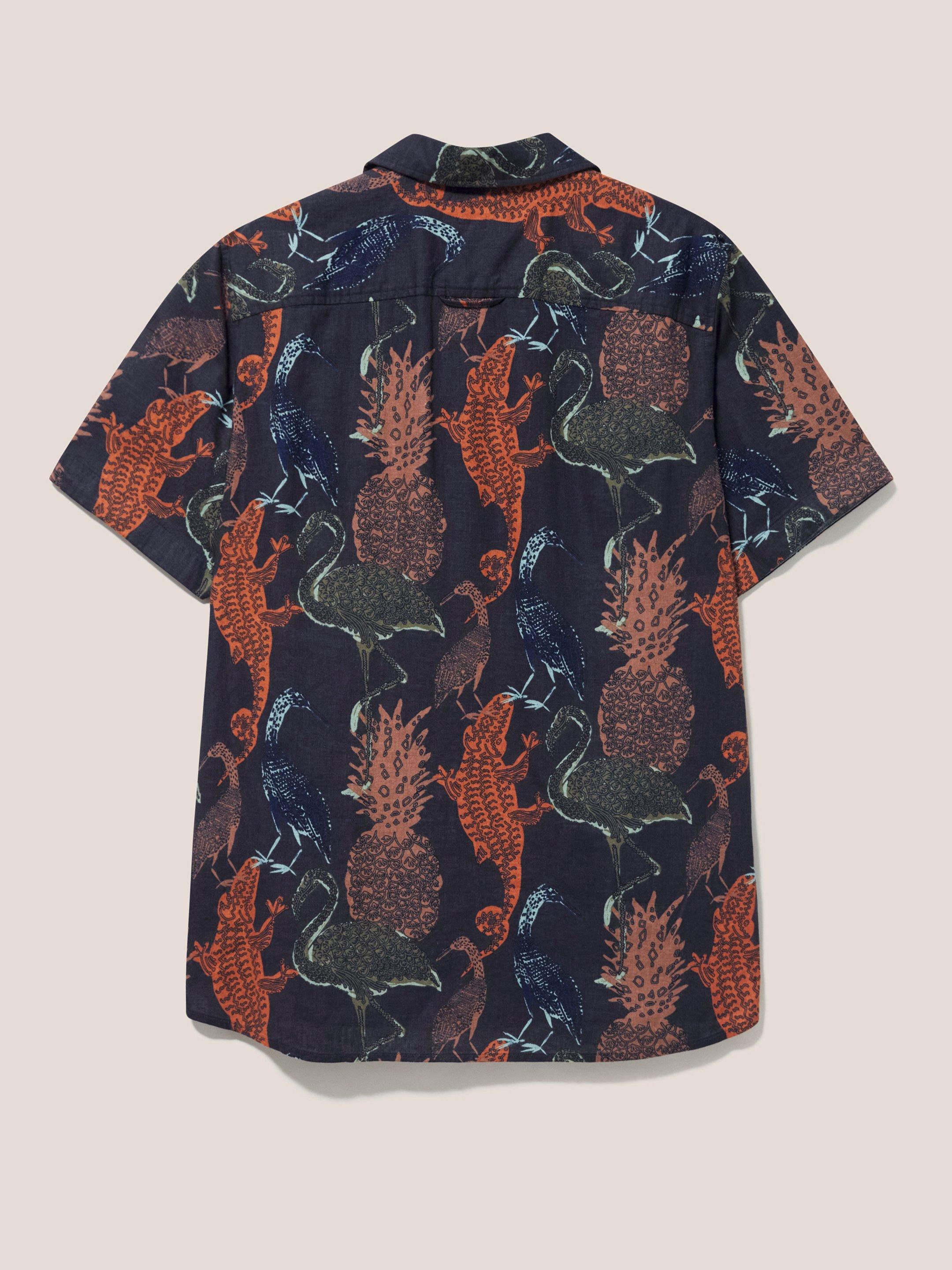Safari Printed Shirt in DARK NAVY - FLAT BACK