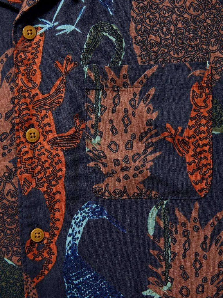 Safari Printed Shirt in DARK NAVY - FLAT DETAIL