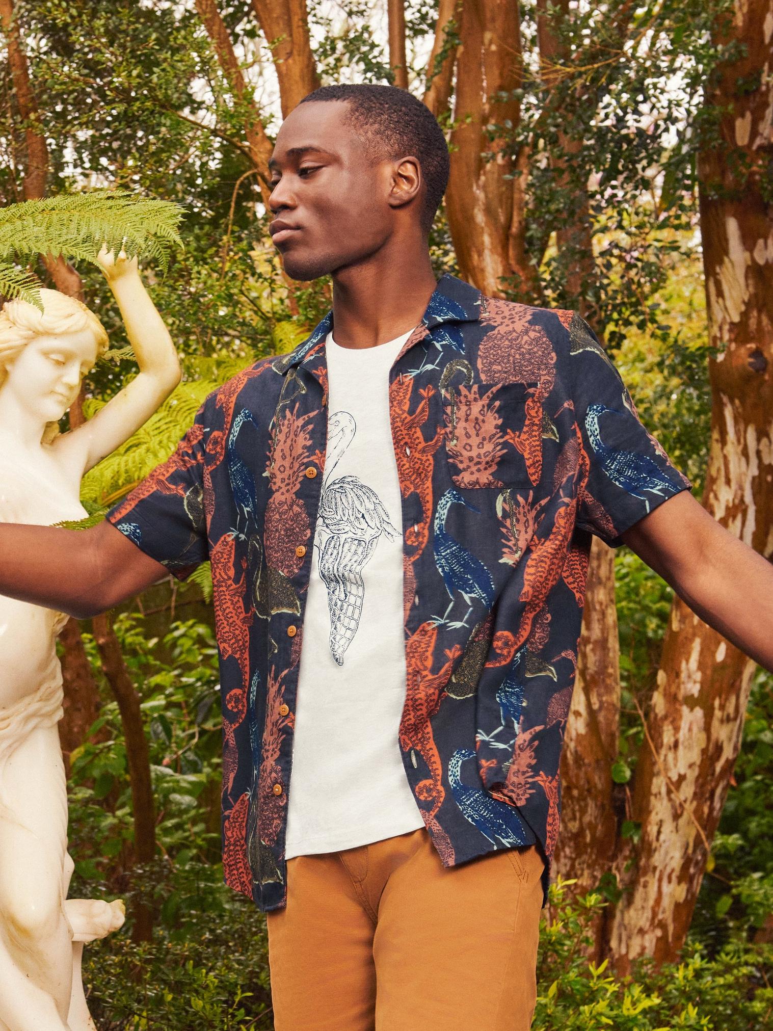 Safari Printed Shirt in DARK NAVY - MIXED