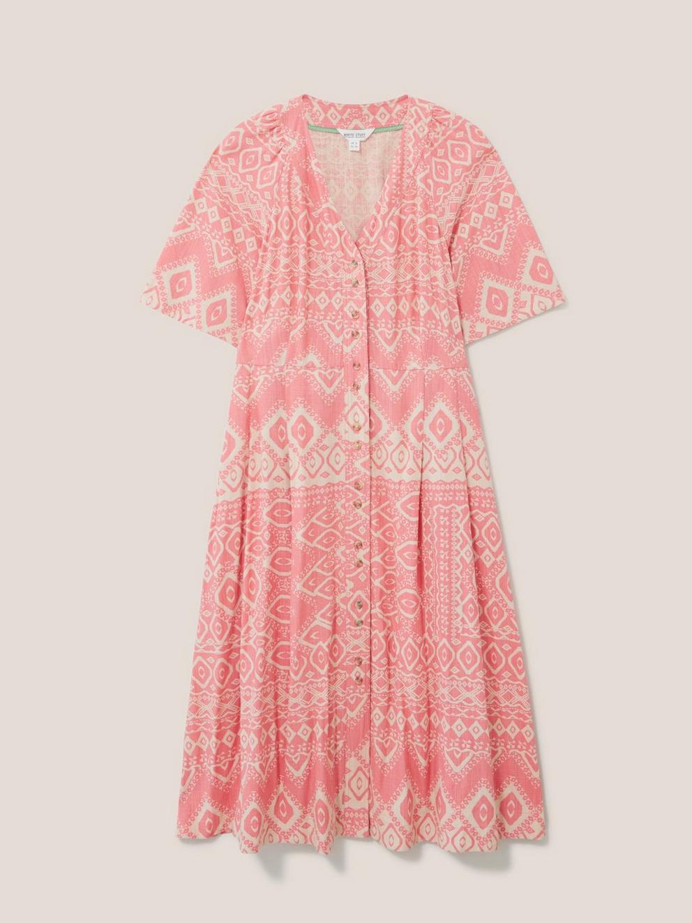 Izzie Versatile Midi Dress in RED MLT - FLAT FRONT
