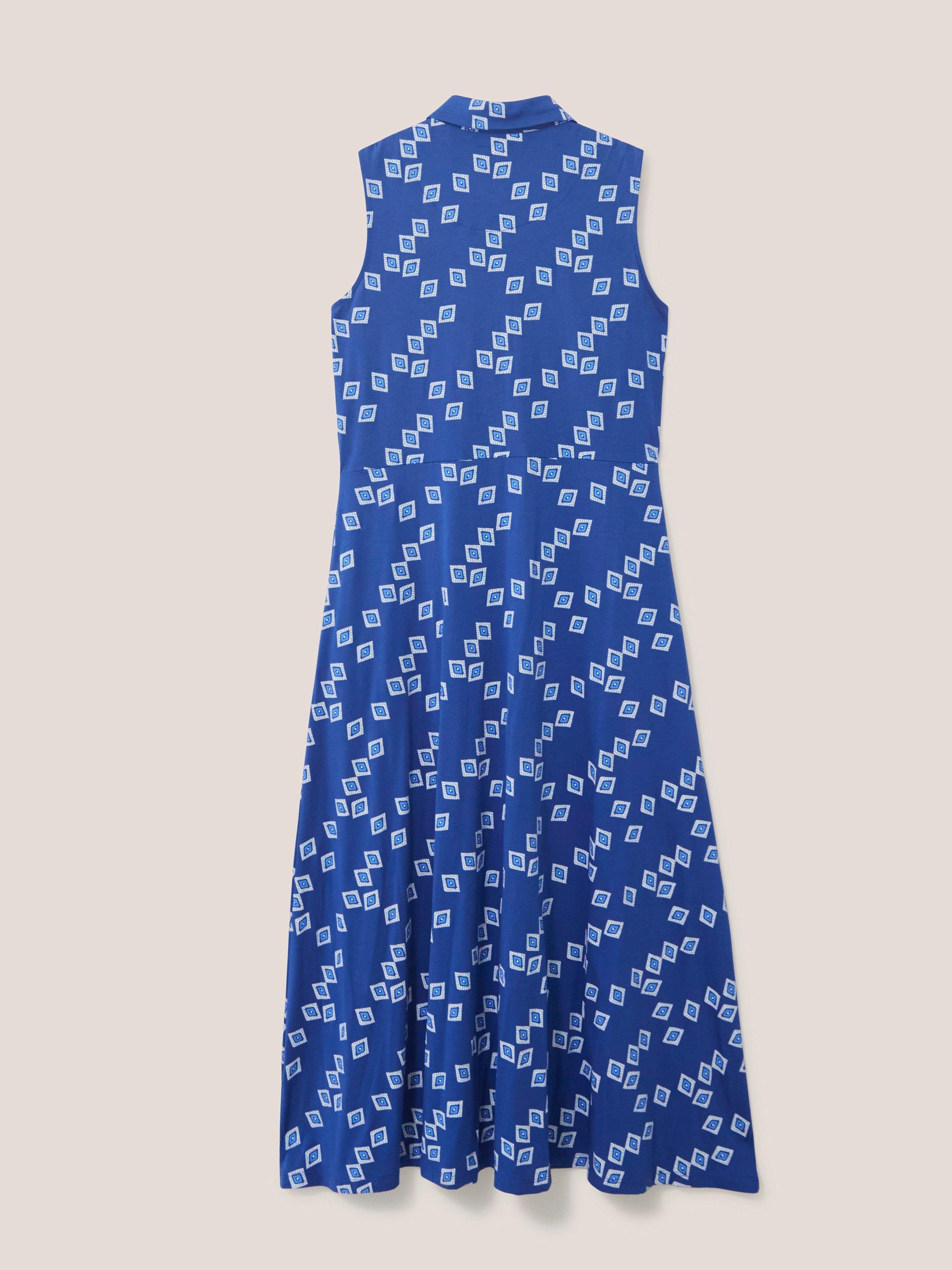 Rua Sleeveless Jersey Dress in NAVY PRINT | White Stuff