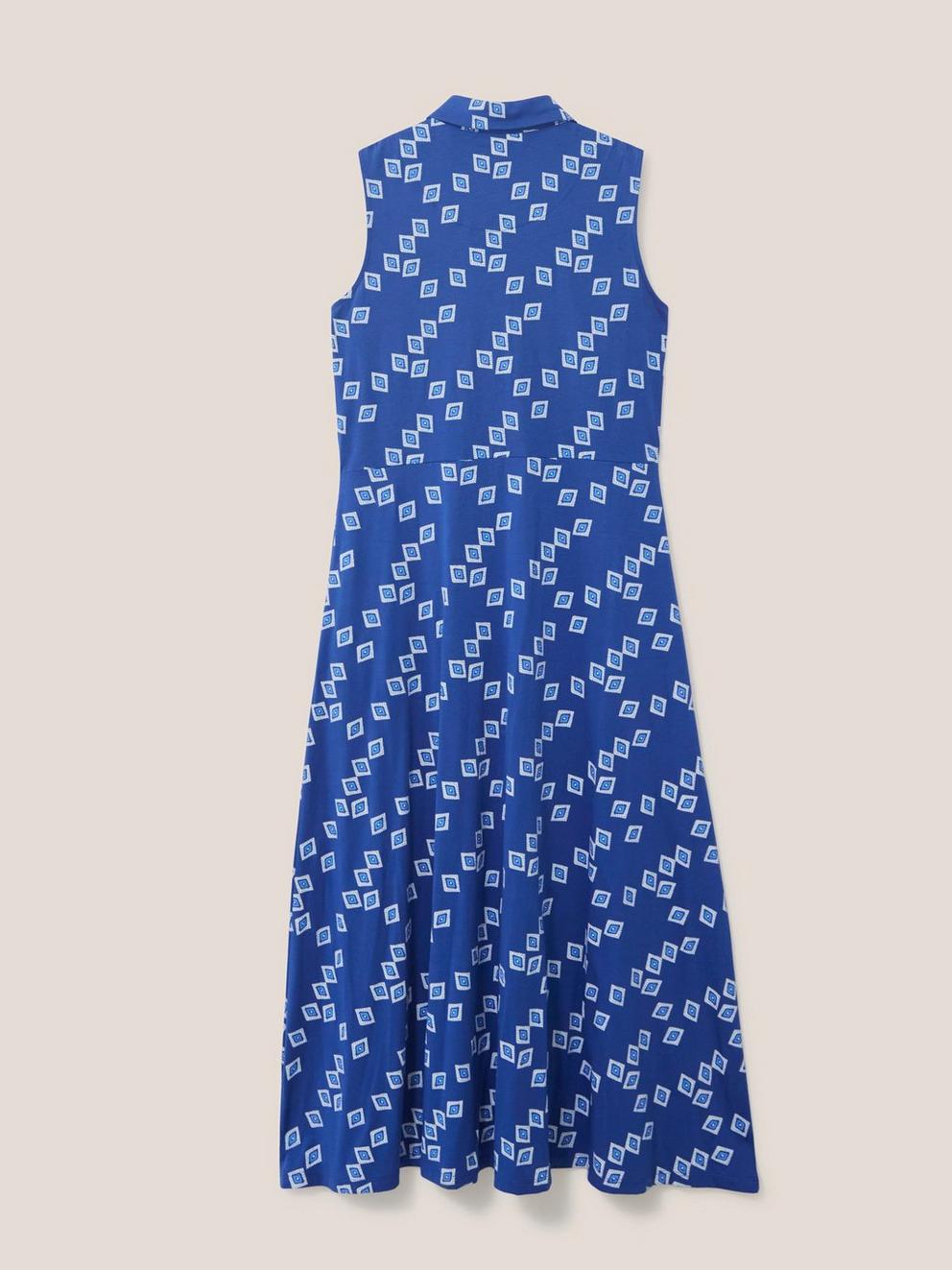 Rua Sleeveless Jersey Dress in NAVY PR - FLAT BACK