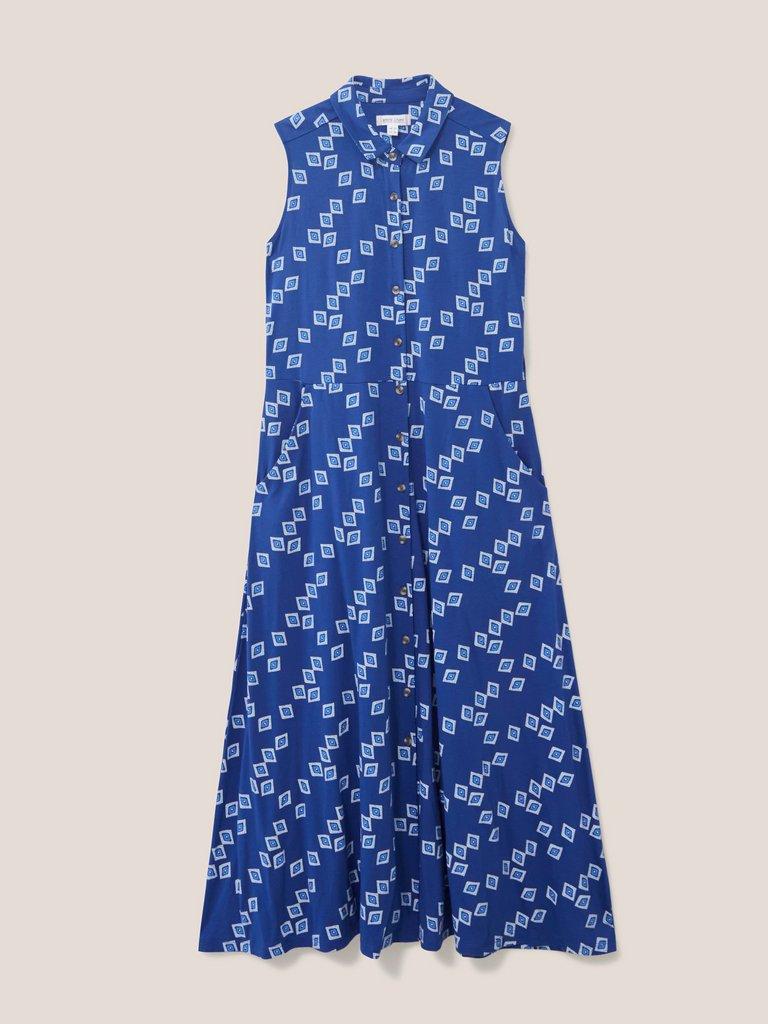 Rua Sleeveless Jersey Dress in NAVY PR - FLAT FRONT