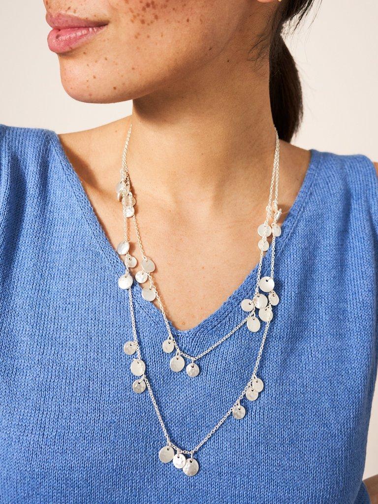TWO ROW MINI DISC NECKLACE in SLV TN MET - LIFESTYLE
