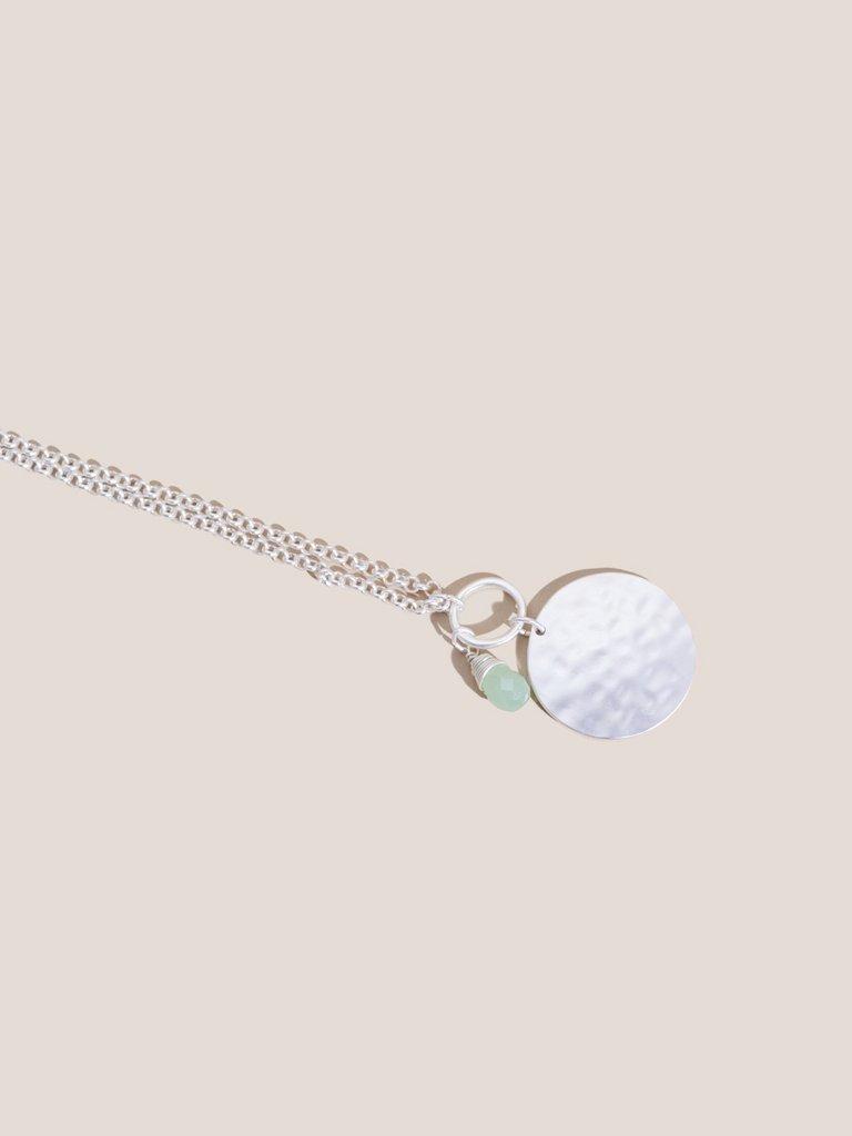 DISC PENDANT NECKLACE in SLV TN MET - FLAT FRONT
