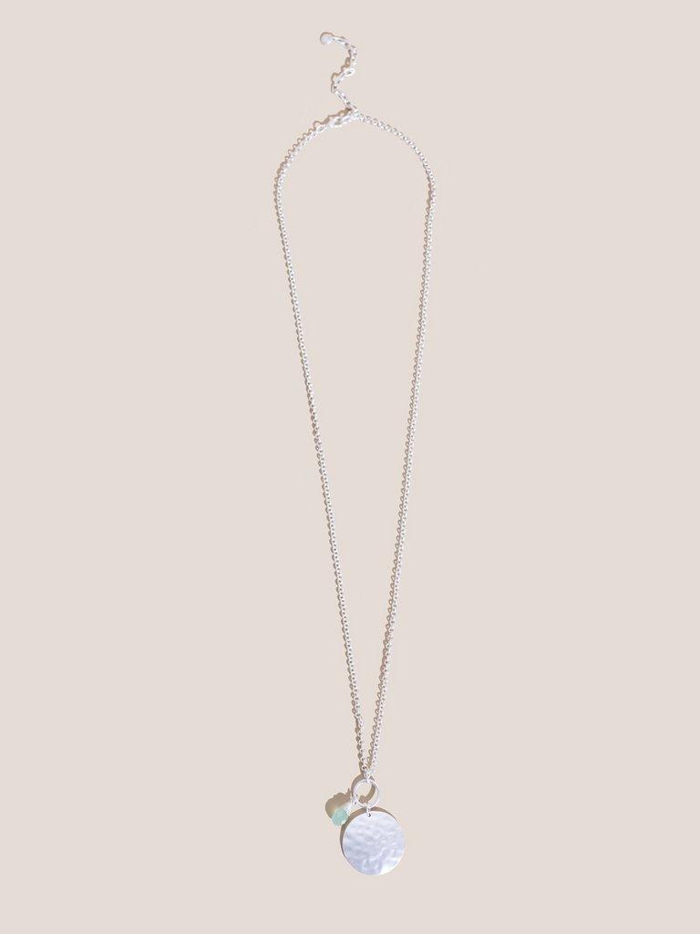 DISC PENDANT NECKLACE in SLV TN MET - MODEL FRONT
